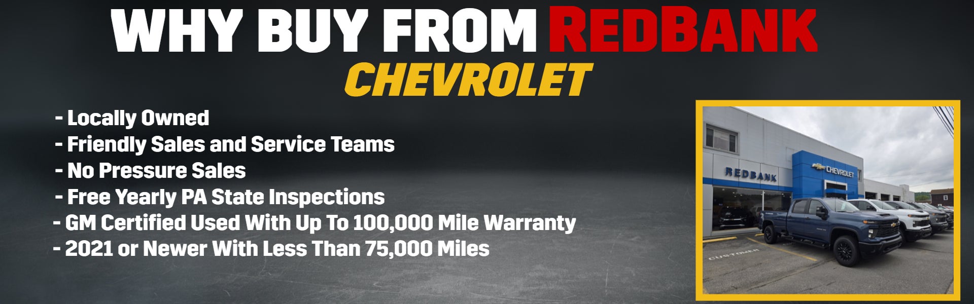 Why Buy from RedBank Chevrolet